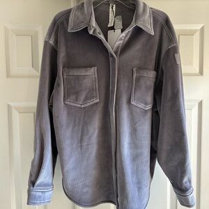 ALO Yoga velour shacket. “Fog” color. NWT